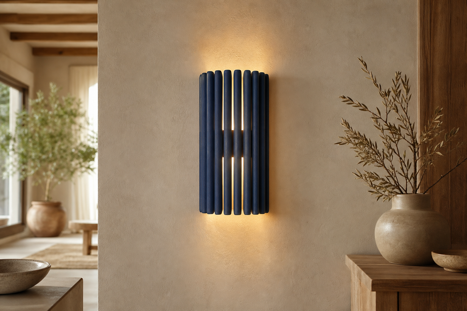 Applique murale bleue