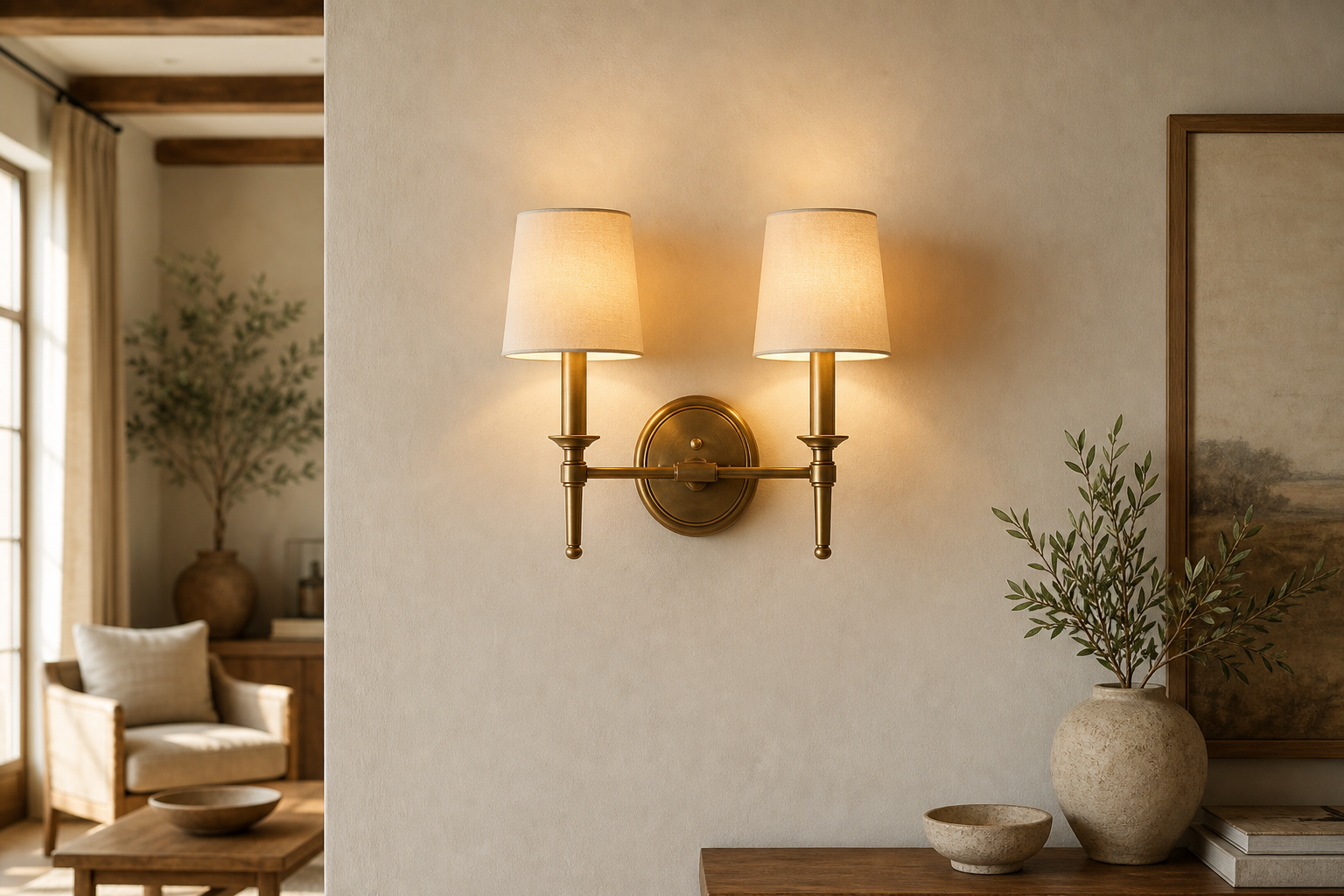 Applique murale double