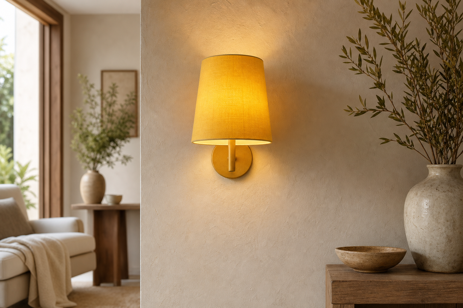 Applique murale jaune