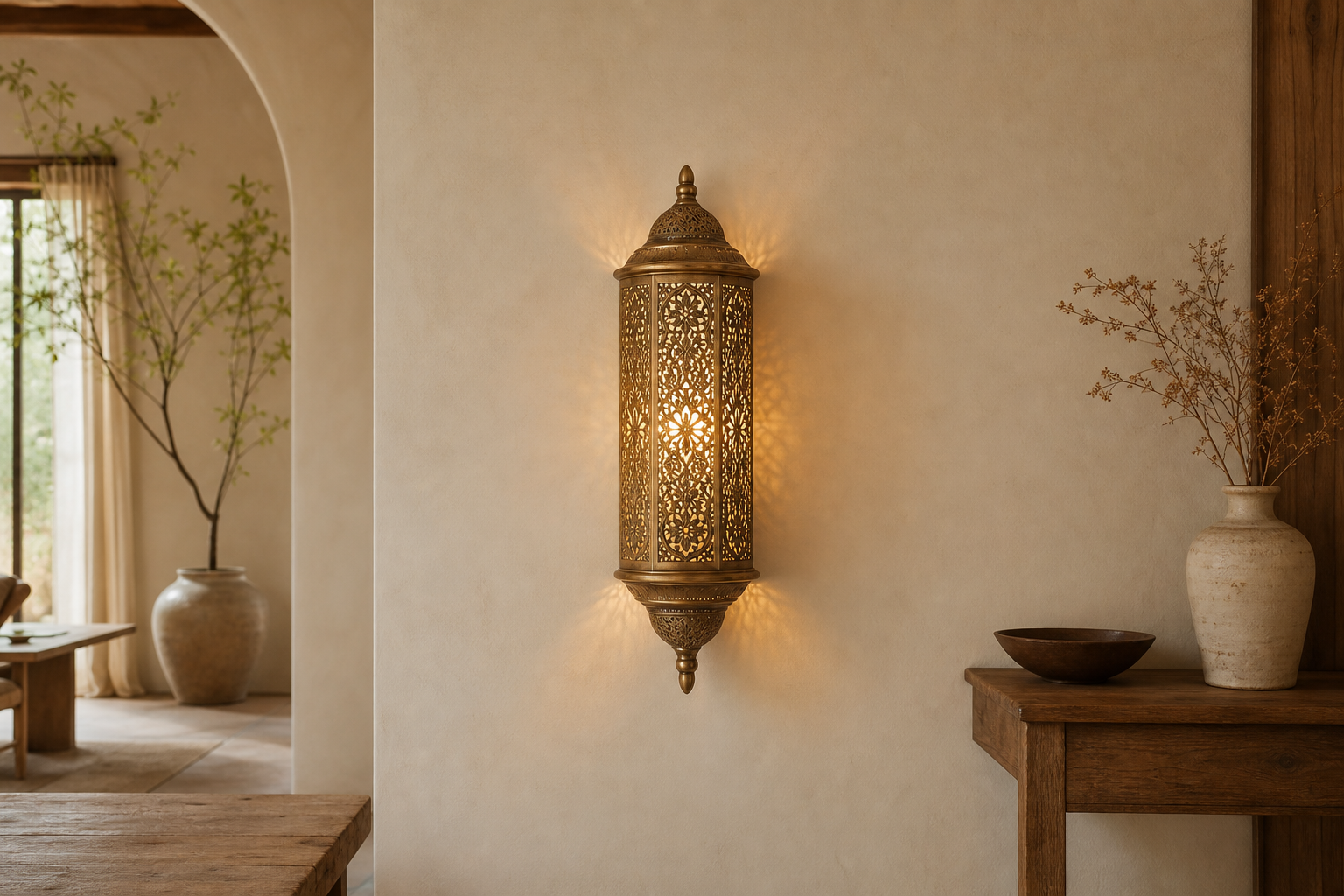 Applique murale orientale laiton
