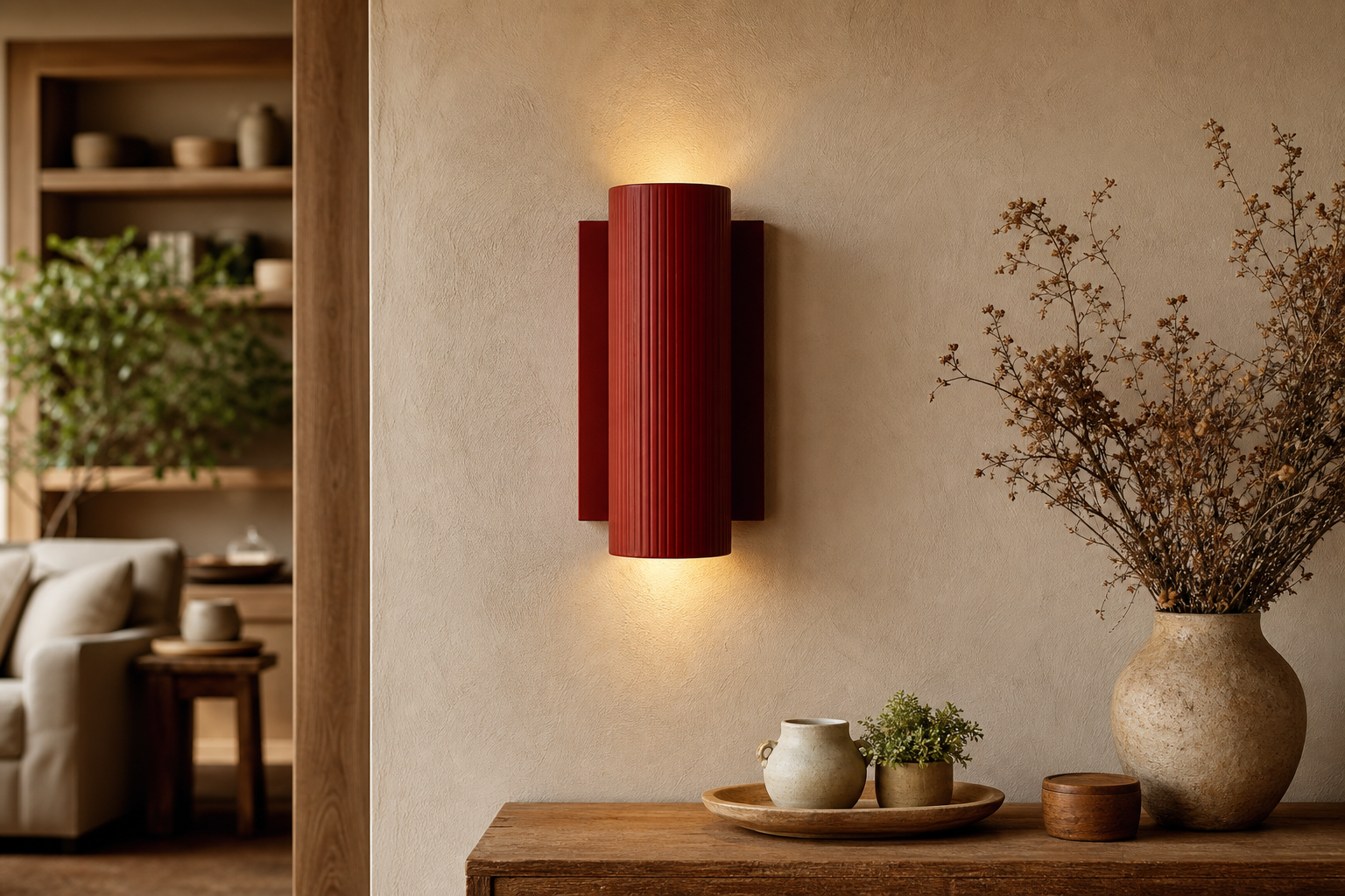 Applique murale rouge