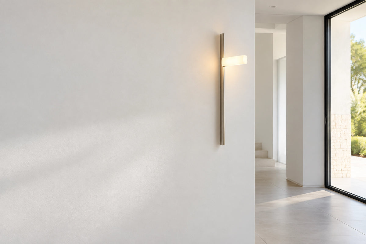 Applique murale minimaliste dans un intérieur lumineux, sous une lumière naturelle