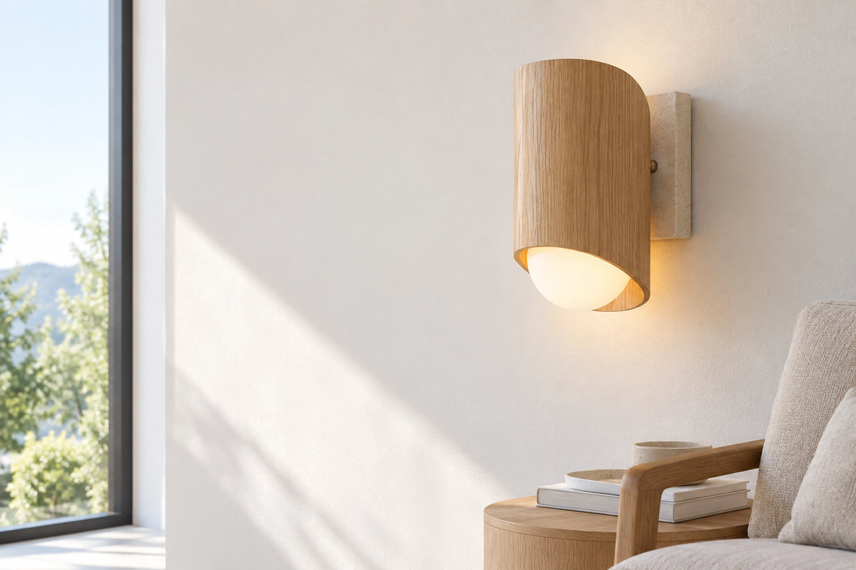 Applique murale naturelle dans un intérieur lumineux, sous une lumière naturelle