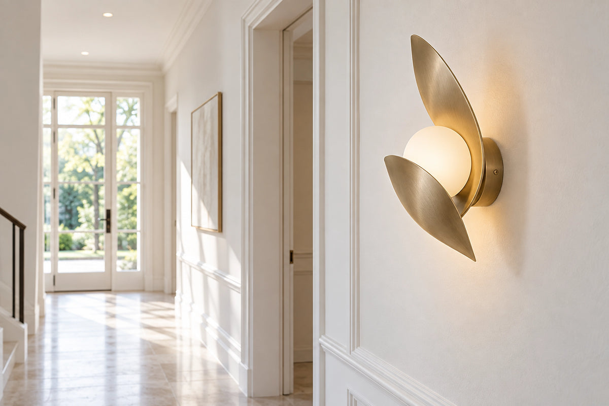 Applique murale oiseau dans un intérieur lumineux, sous une lumière naturelle