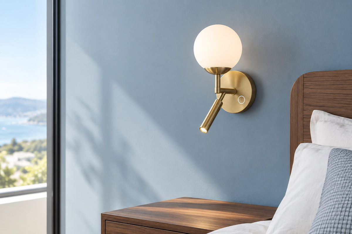 Applique murale tactile dans un intérieur lumineux, sous une lumière naturelle