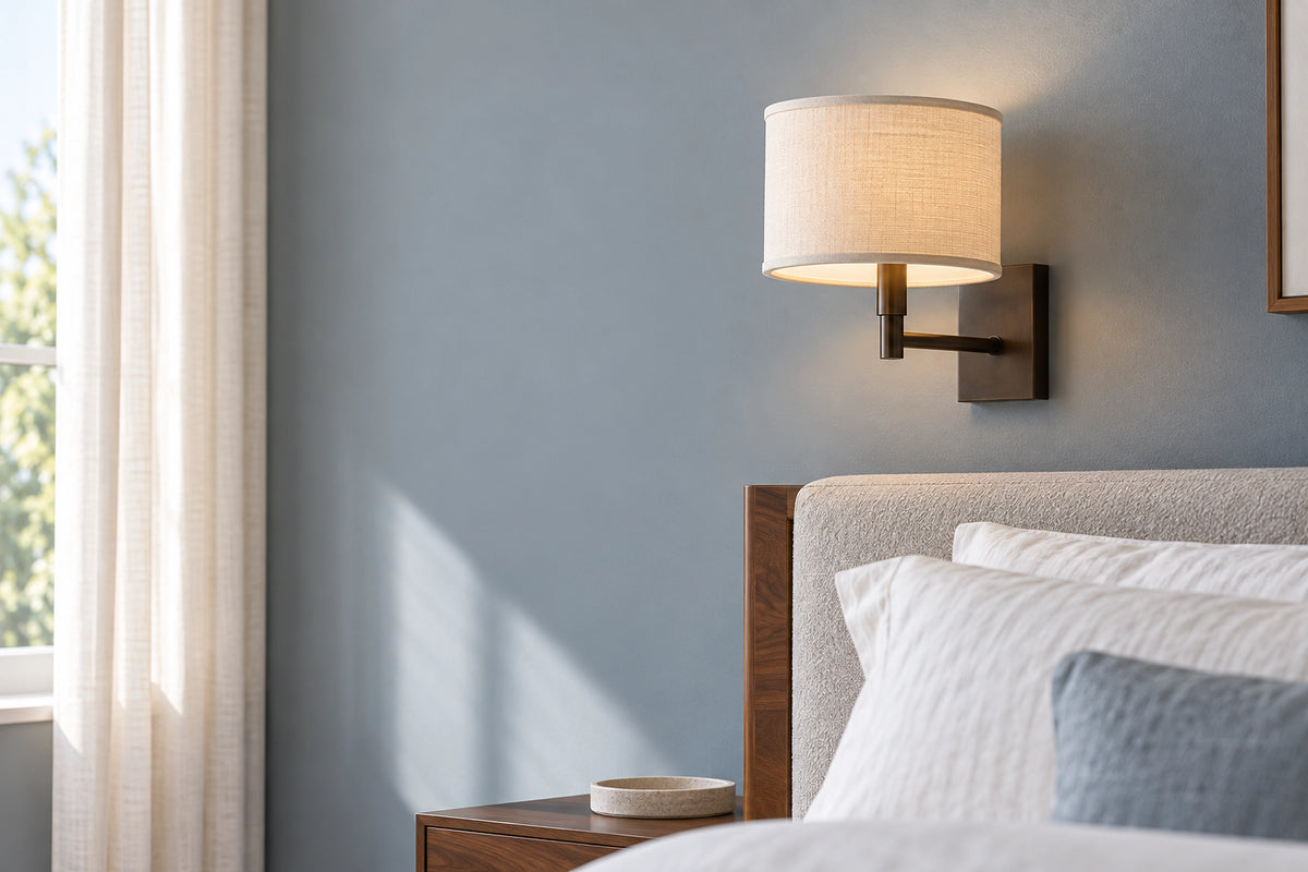 Applique murale tissu dans un intérieur lumineux, sous une lumière naturelle
