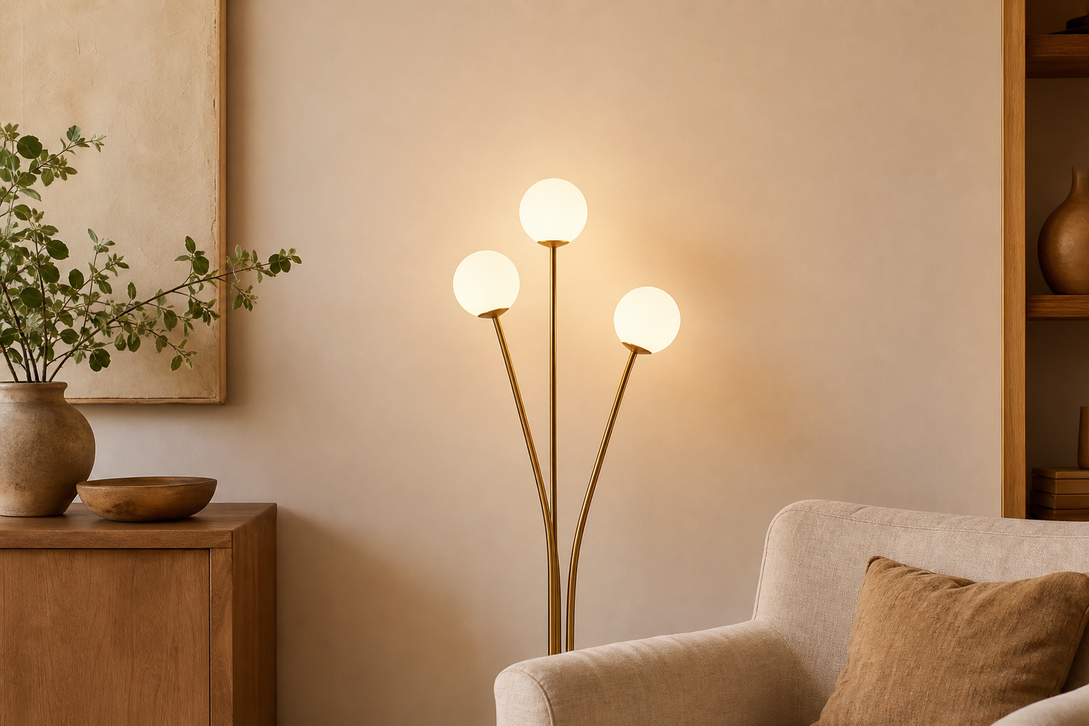 Lampadaire 3 branches