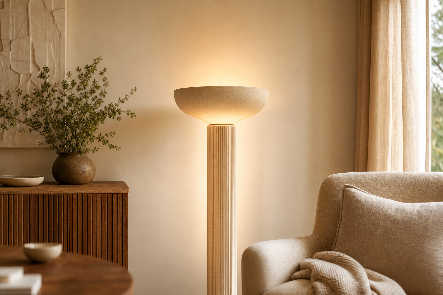 Lampadaire beige