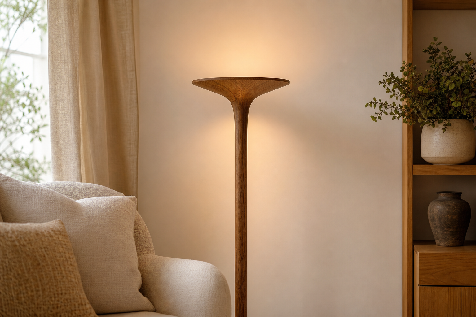 Lampadaire bois et métal