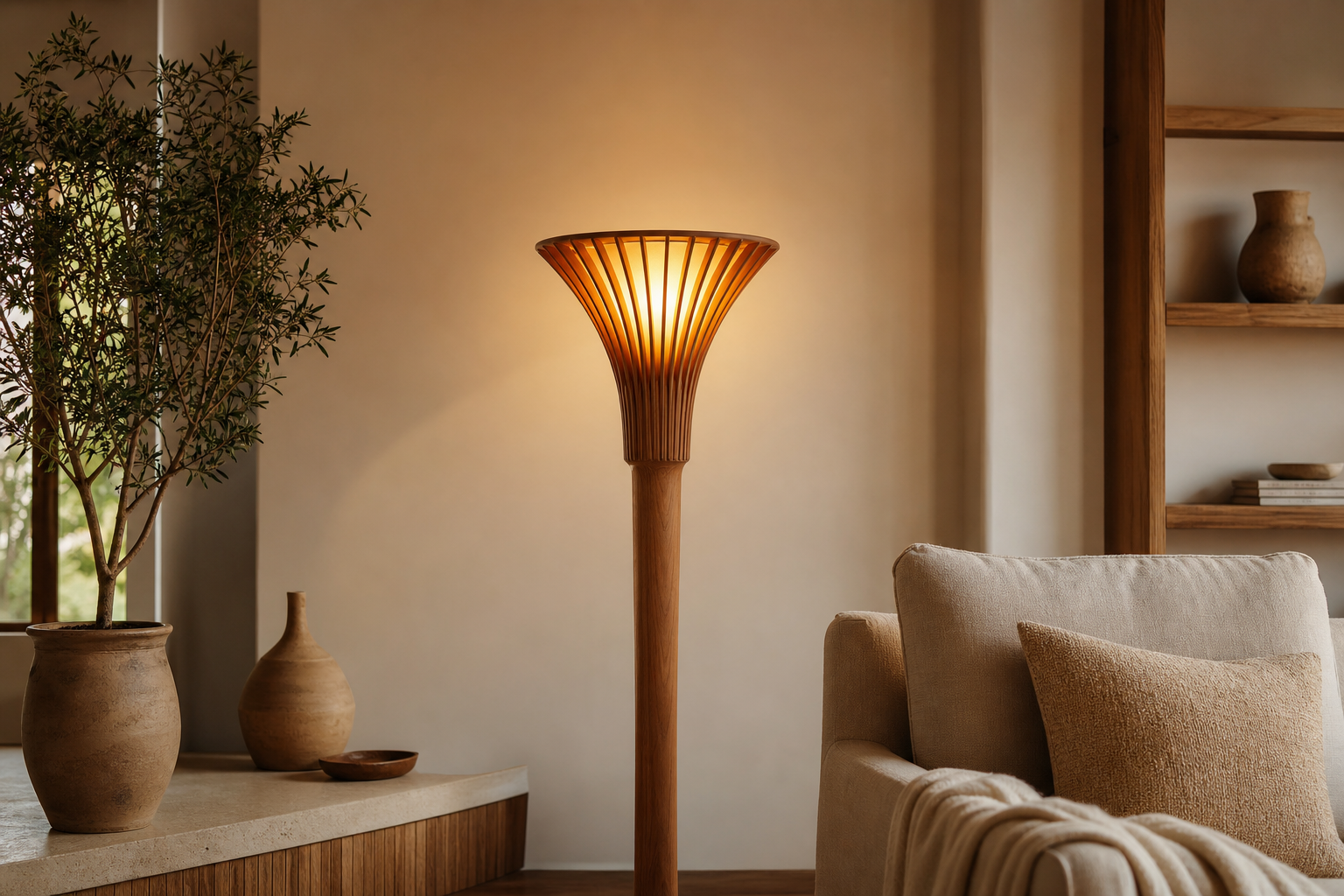 Lampadaire bois