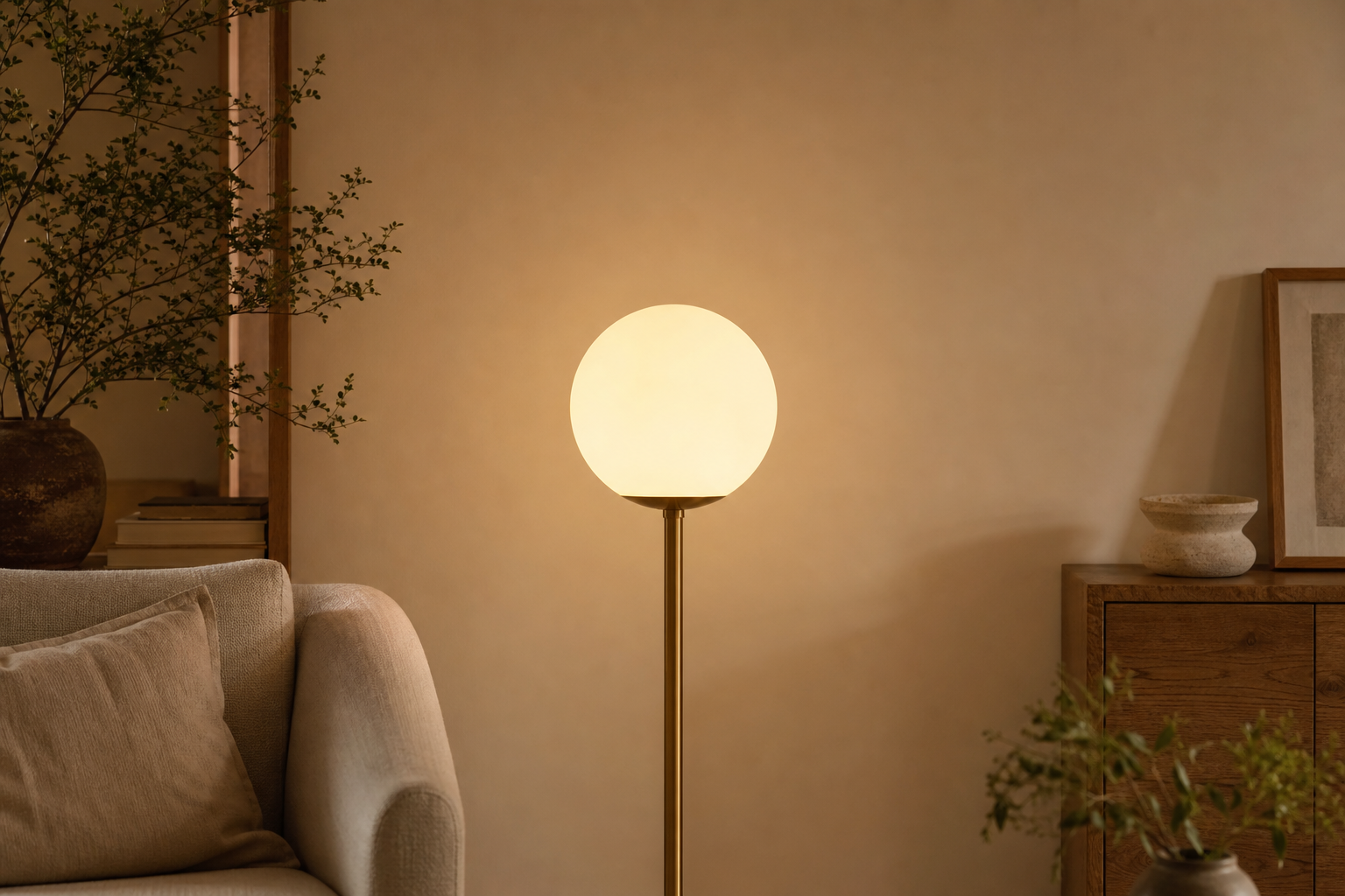 Lampadaire boule
