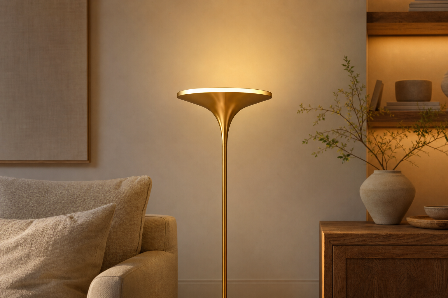 Lampadaire doré
