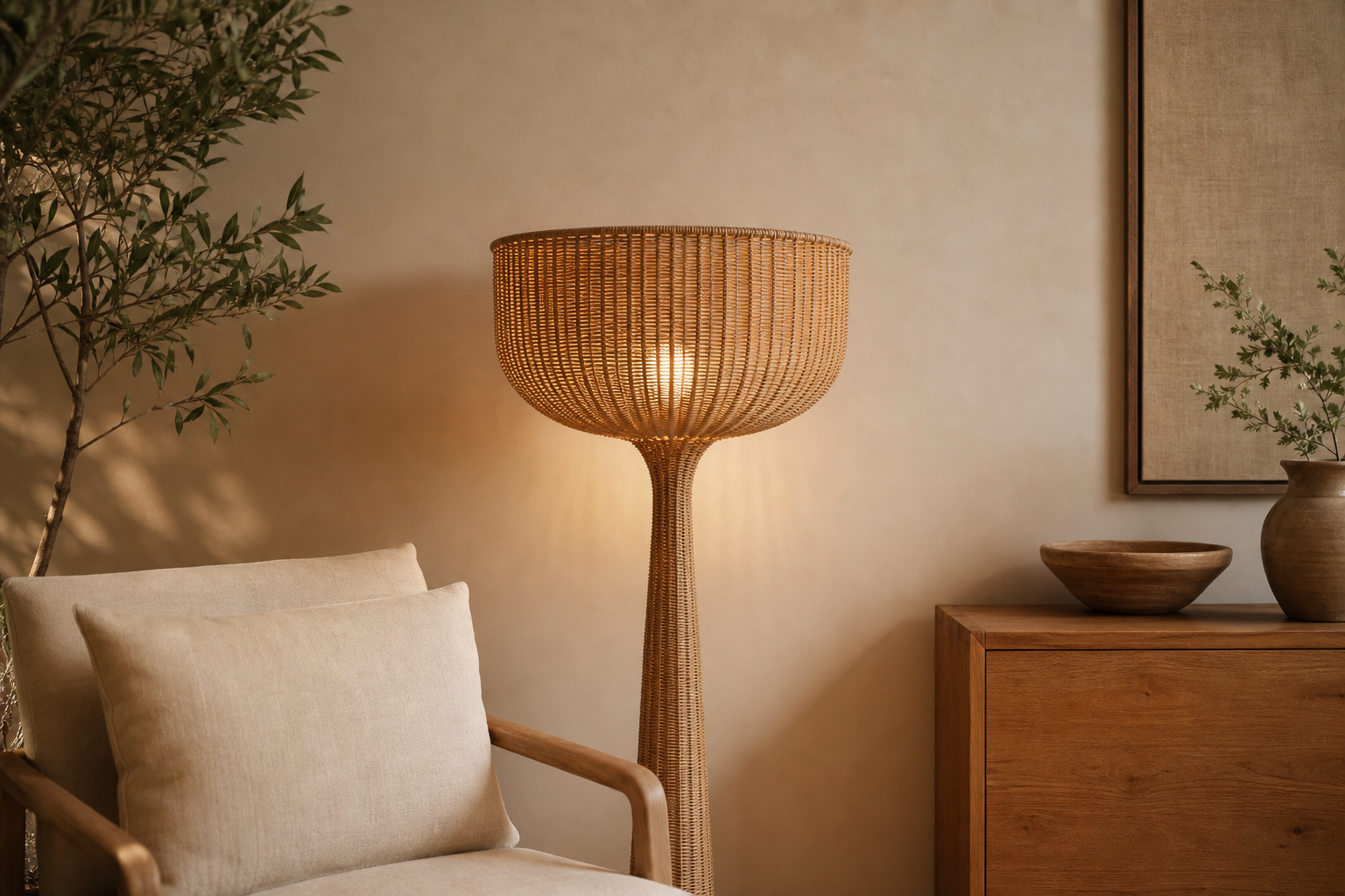 Lampadaire osier
