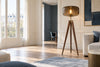 Lampadaire salon bois