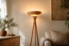 Lampadaire trépied bois