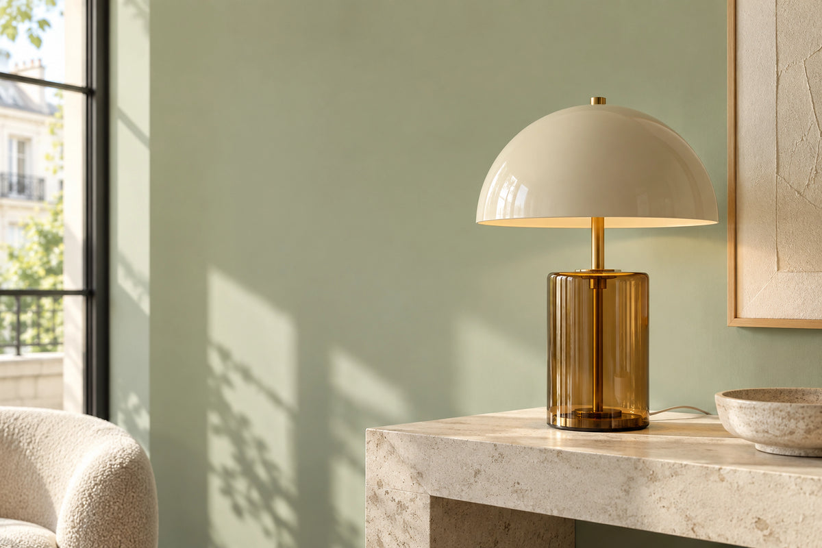 Lampe à poser dans un intérieur lumineux, sous une lumière naturelle Image