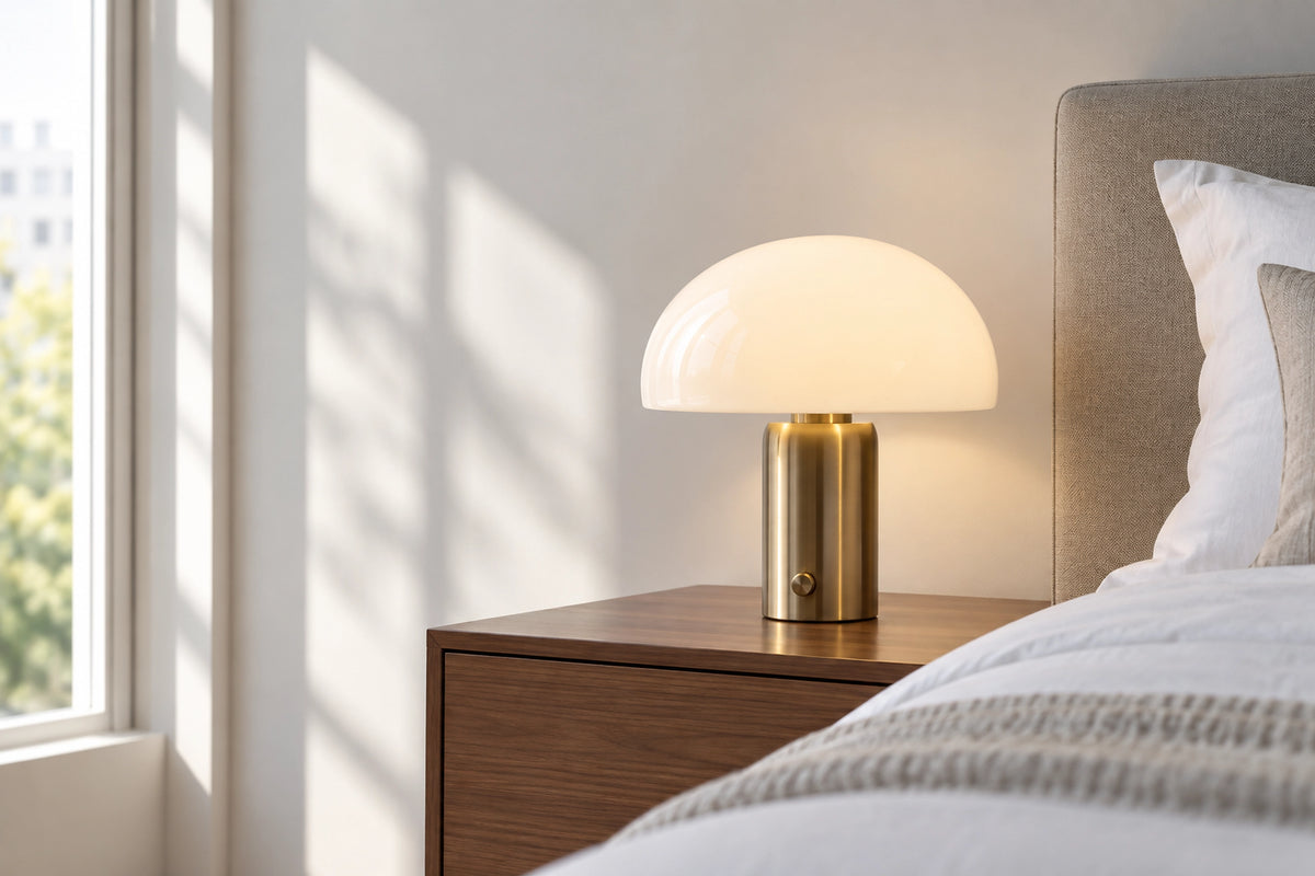 Lampe chambre dans une chambre lumineuse, sous une lumière naturelle