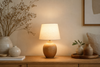 Lampe de chevet blanc et bois