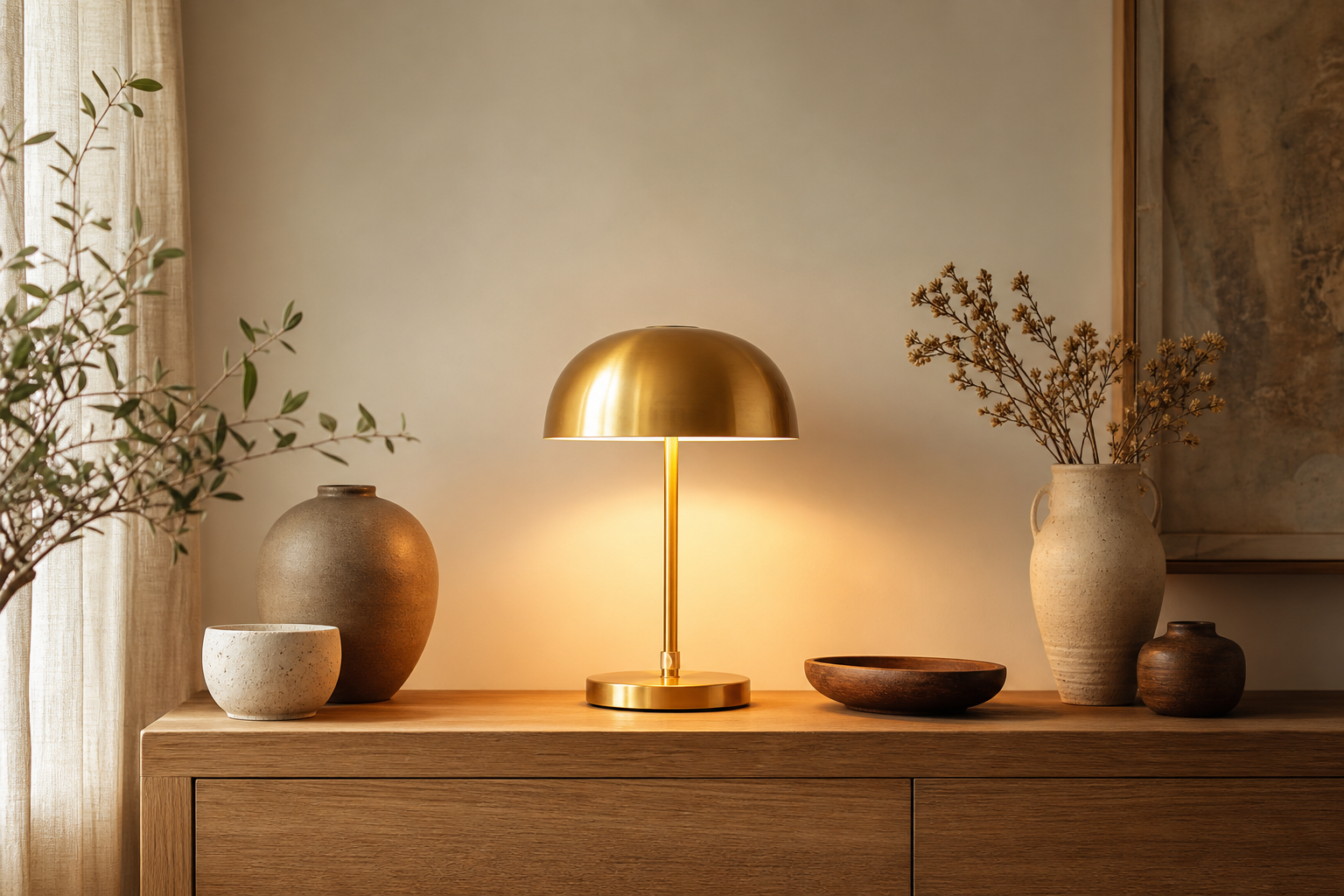 Lampe dorée