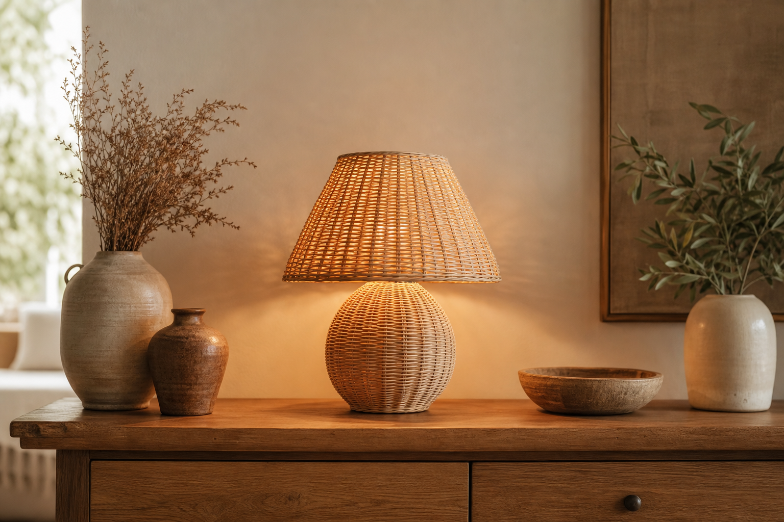 Lampe rotin