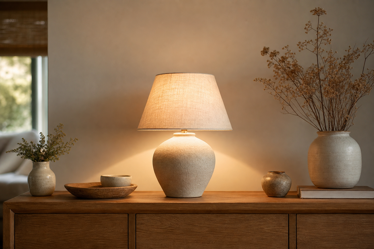 Lampe en tissu
