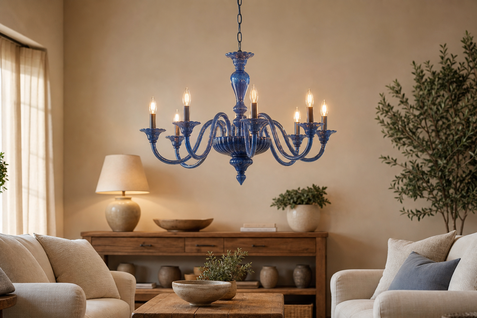 Lustre bleu