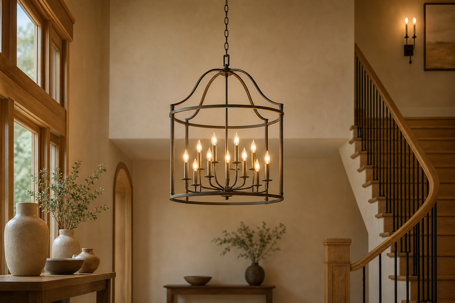 Lustre cage d'escalier
