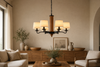 Lustre noir et bois