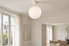 Plafonnier boule blanche