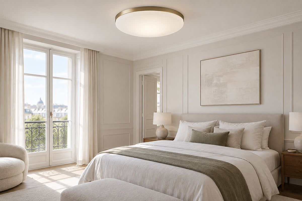 Plafonnier chambre dans une chambre lumineuse, sous une lumière naturelle