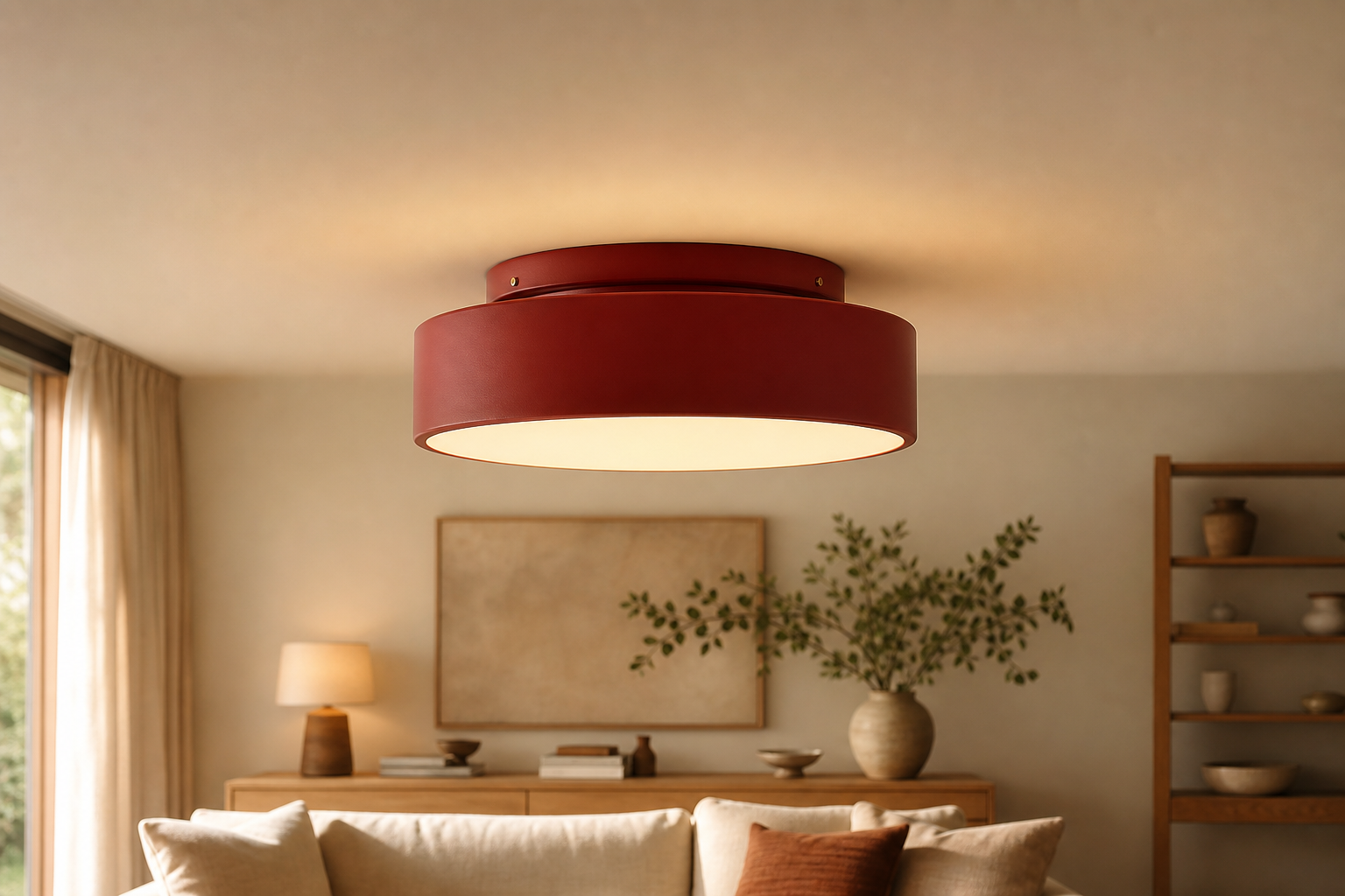 Plafonnier rouge