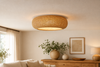 Plafonnier salon rotin