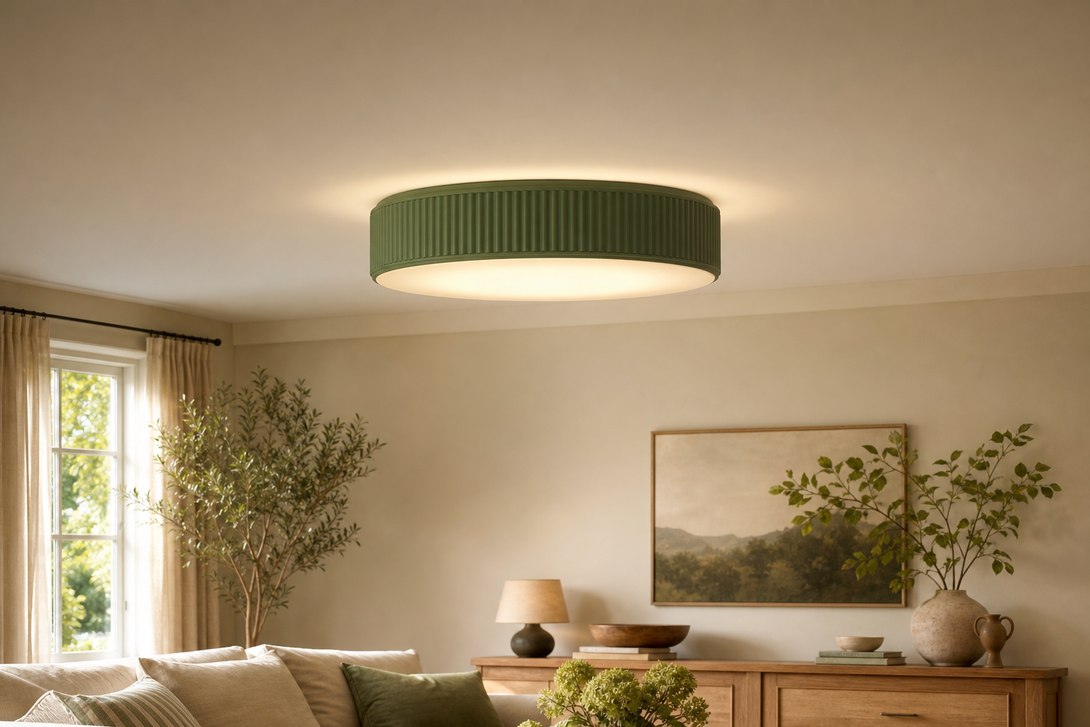Plafonnier vert