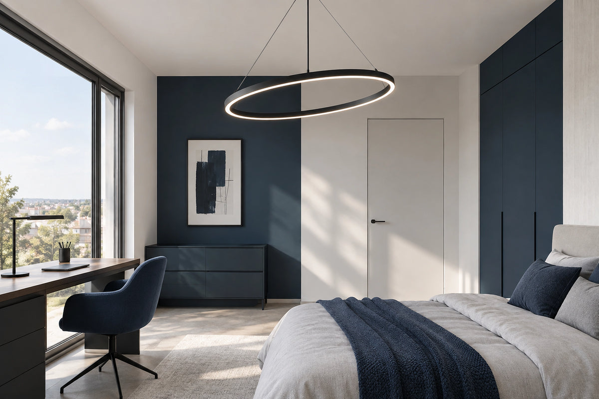 Suspension chambre ado dans une chambre lumineuse, sous une lumière naturelle