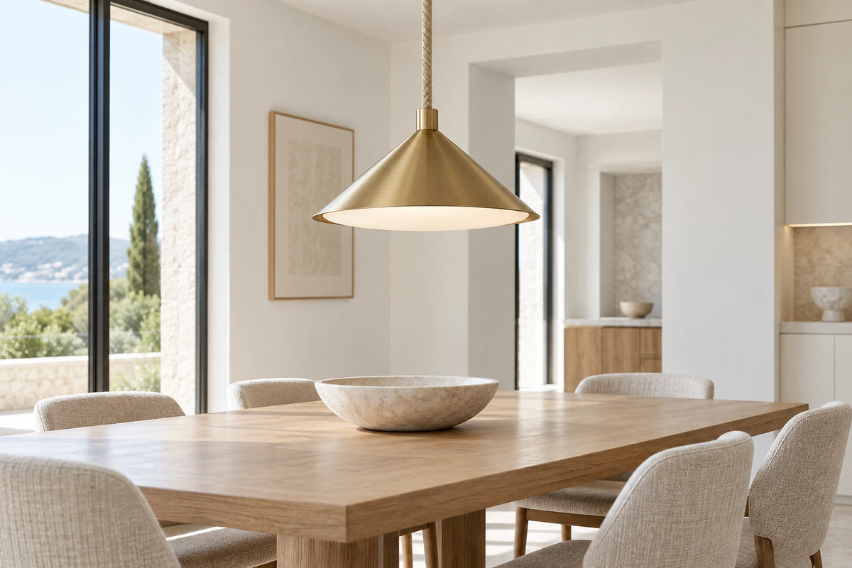 Suspension corde dans un intérieur lumineux, sous une lumière naturelle