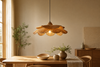 Suspension fleur rotin