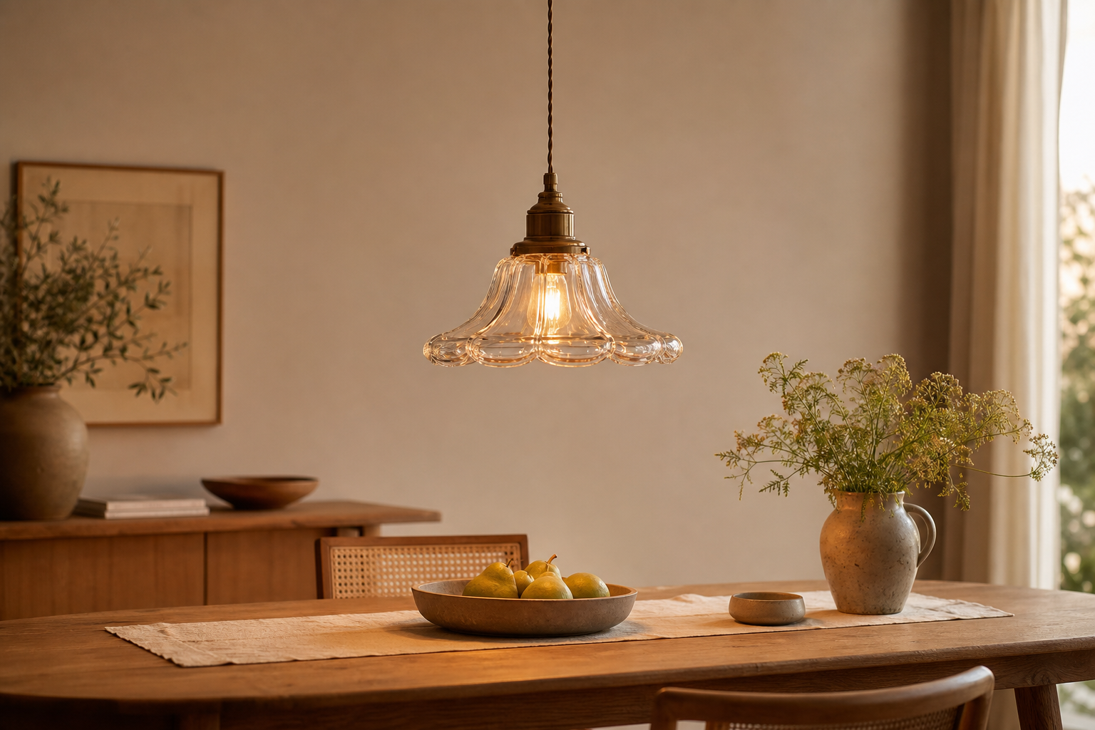 Suspension en verre vintage