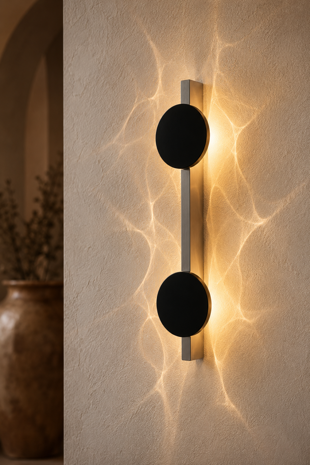 Applique murale à effet de lumière en inox