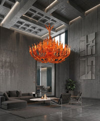 Lustre à bras de cristal en forme de flammes