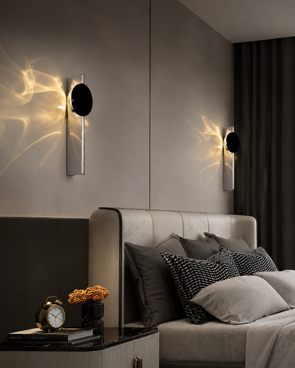 Applique murale à effet de lumière en inox