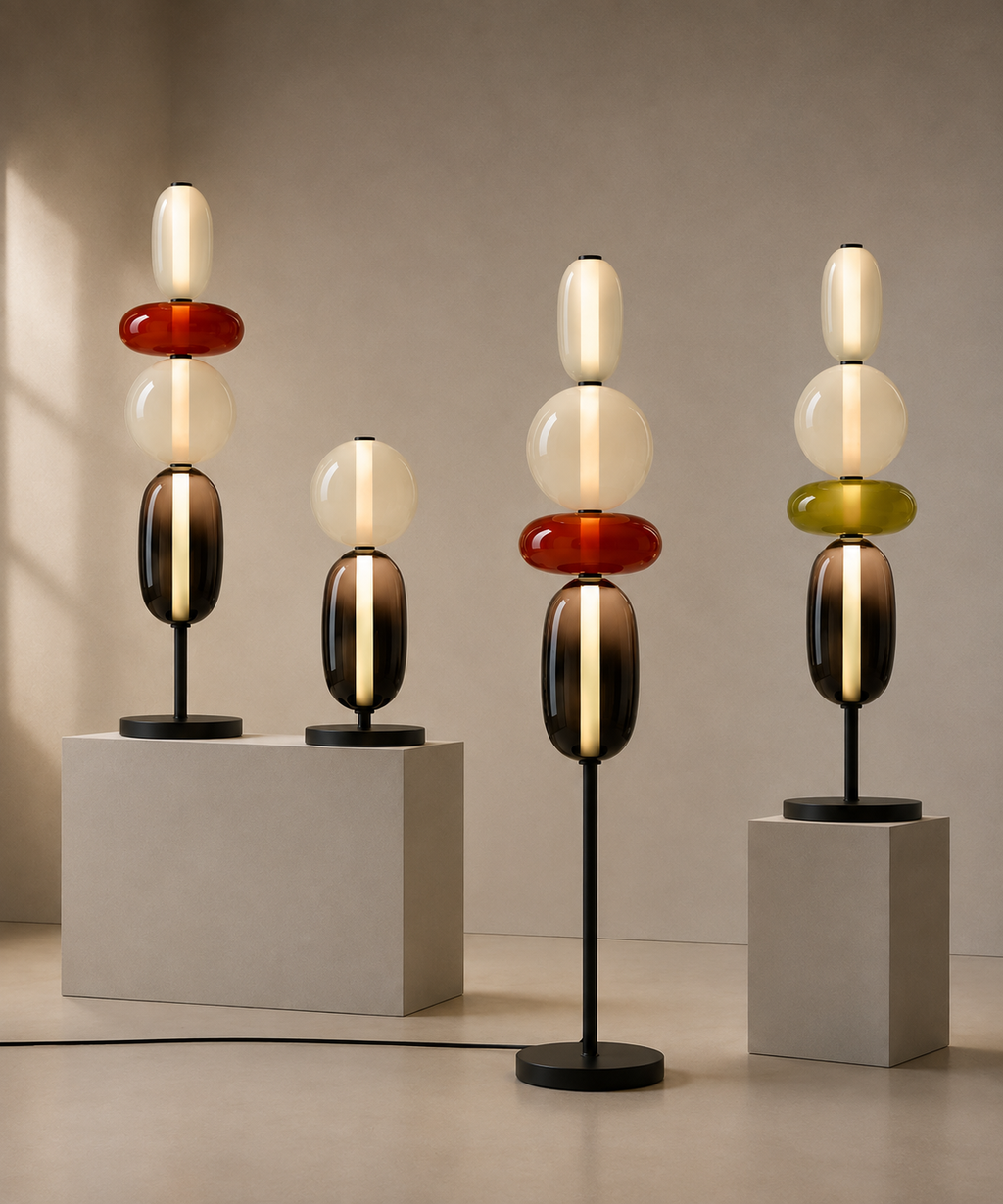 Lampe à poser à quatre boules de verre