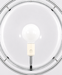 Lampadaire à boule opaline sur pied chromé