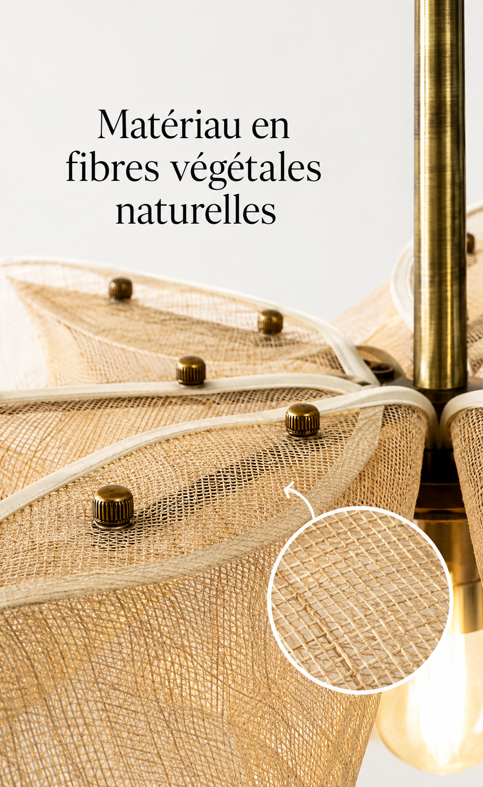 Suspension à pétales de tissu plissé