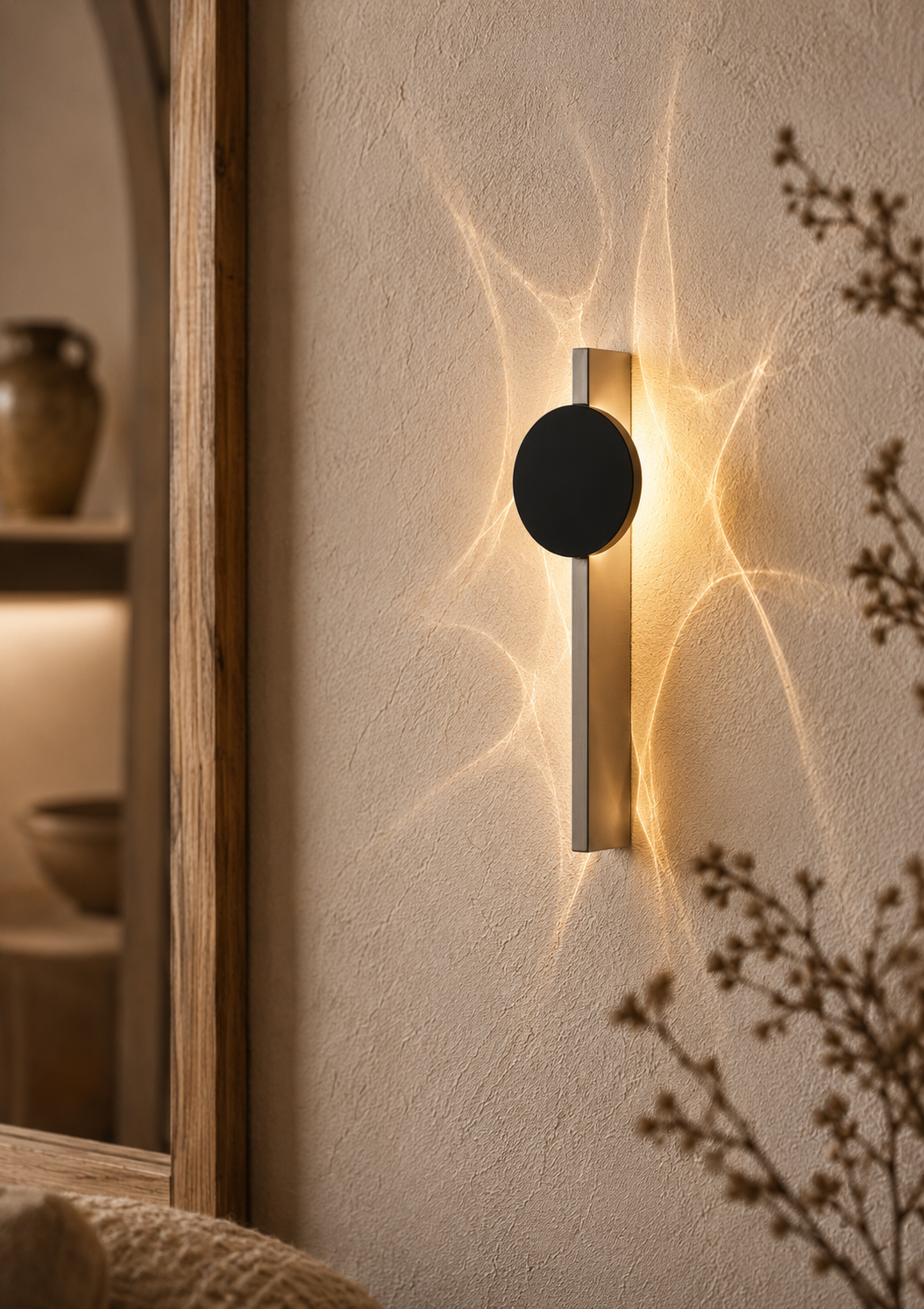Applique murale à effet de lumière en inox