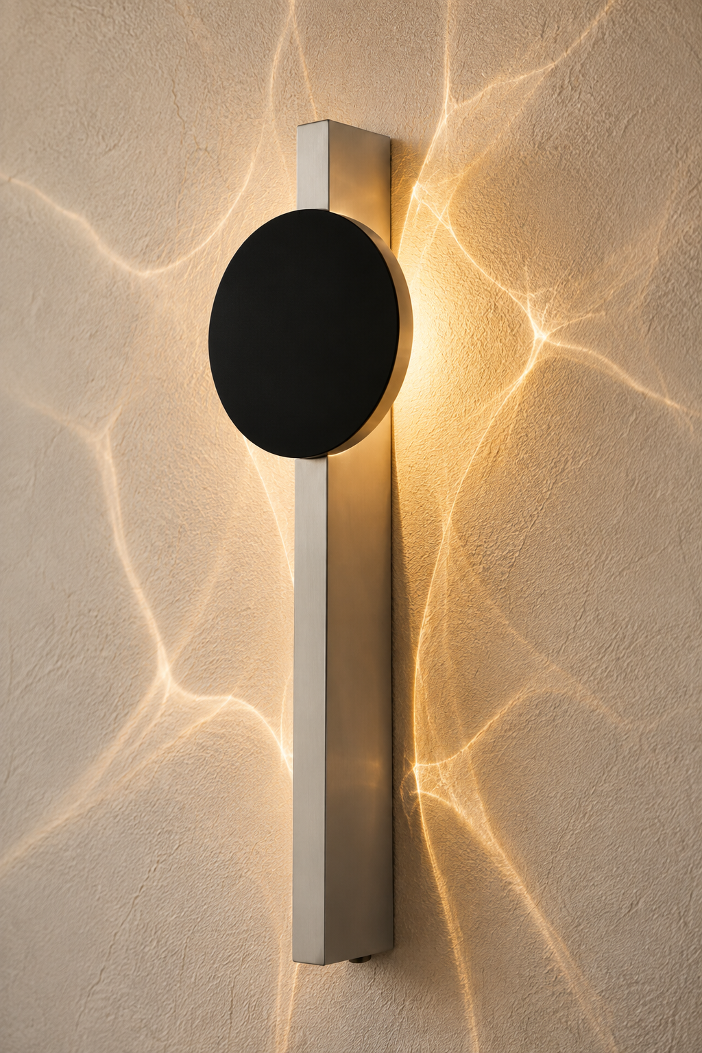 Applique murale à effet de lumière en inox