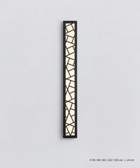 Applique noire à motif géométrique, hauteurs de 30, 60, 80, 120 et 150 cm et largeur de 14 cm
