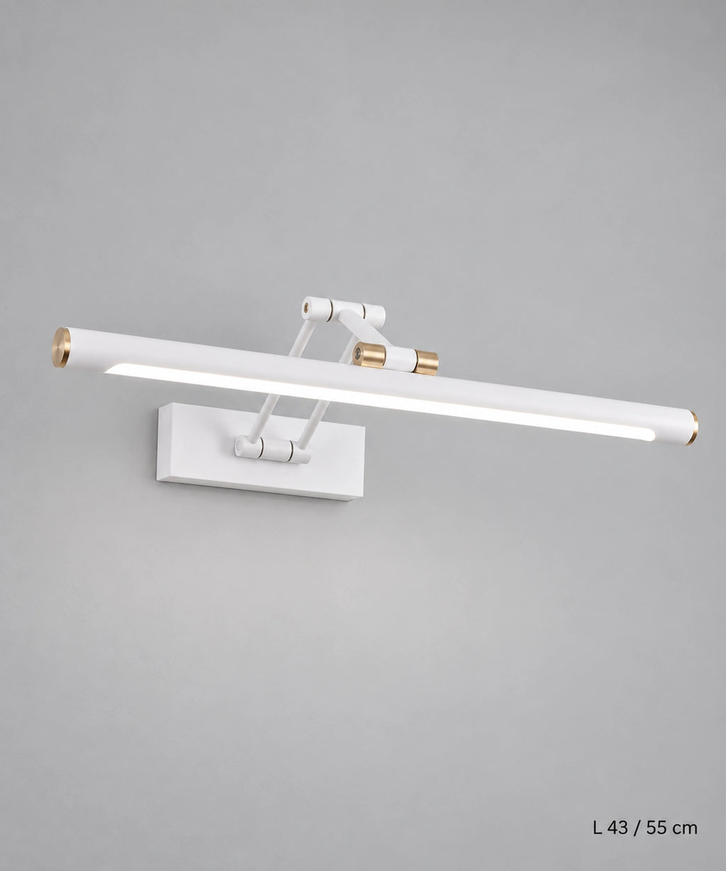 Applique LED blanche à double bras, longueurs 43 et 55 cm