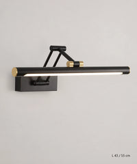 Applique LED noire à double bras, longueurs 43 et 55 cm