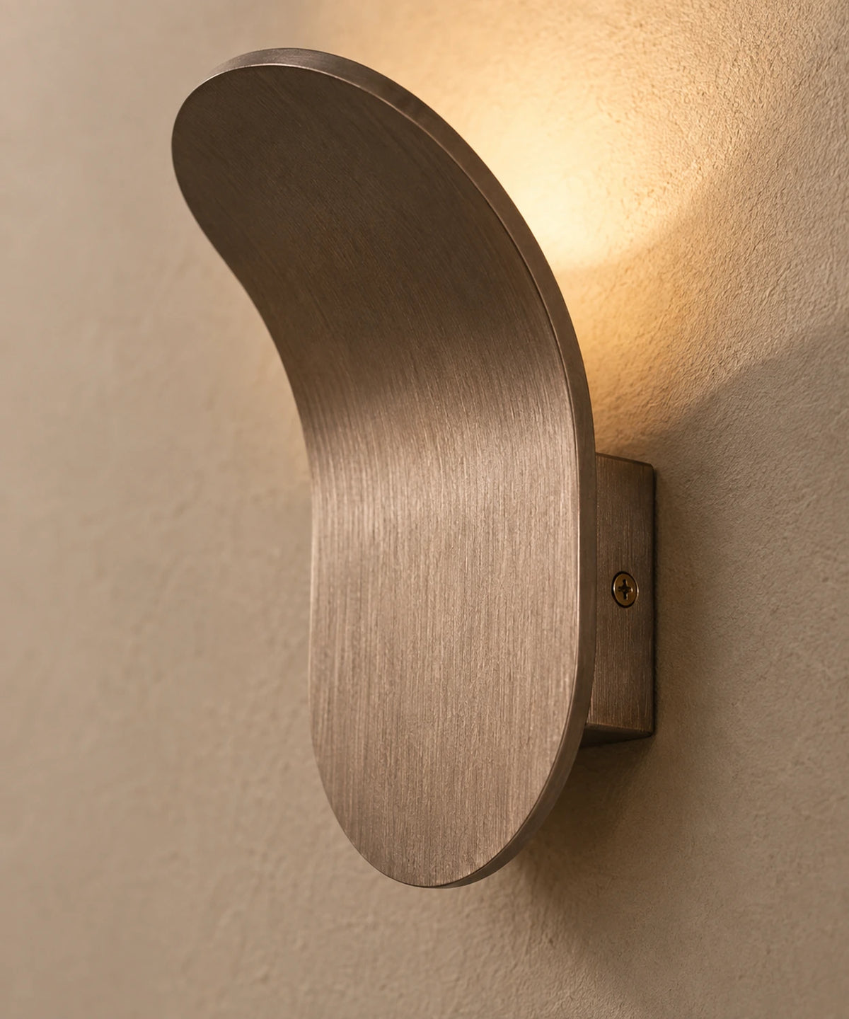 Applique murale en aluminium brossé bronze, lumière indirecte vers le plafond