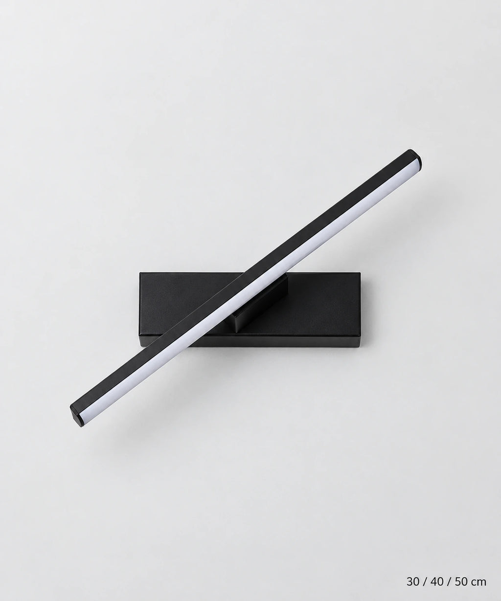 Applique murale LED orientable noire, avec les longueurs de 30, 40 et 50 cm